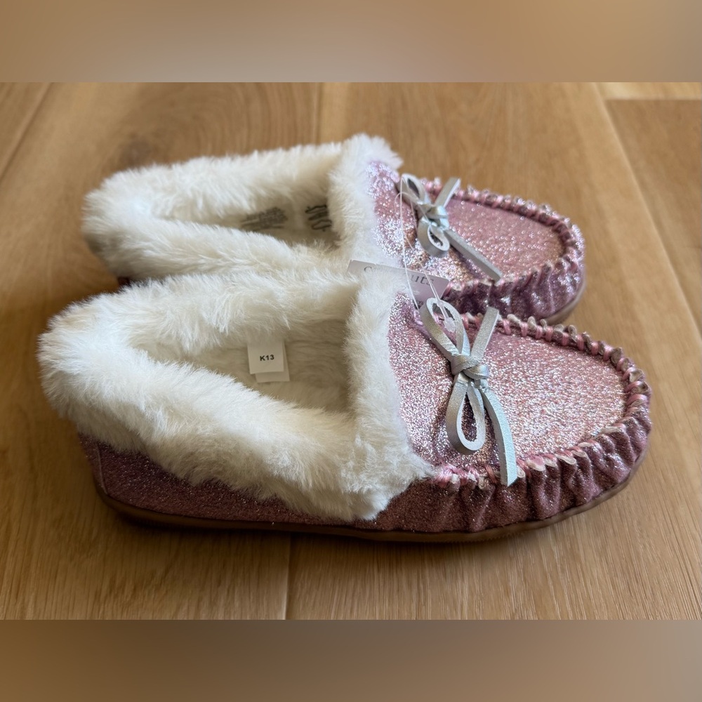 J. Crew Girls' Glitter Moccasin slippers - BS628 - Size 13 - NWT - Picture 4 of 8